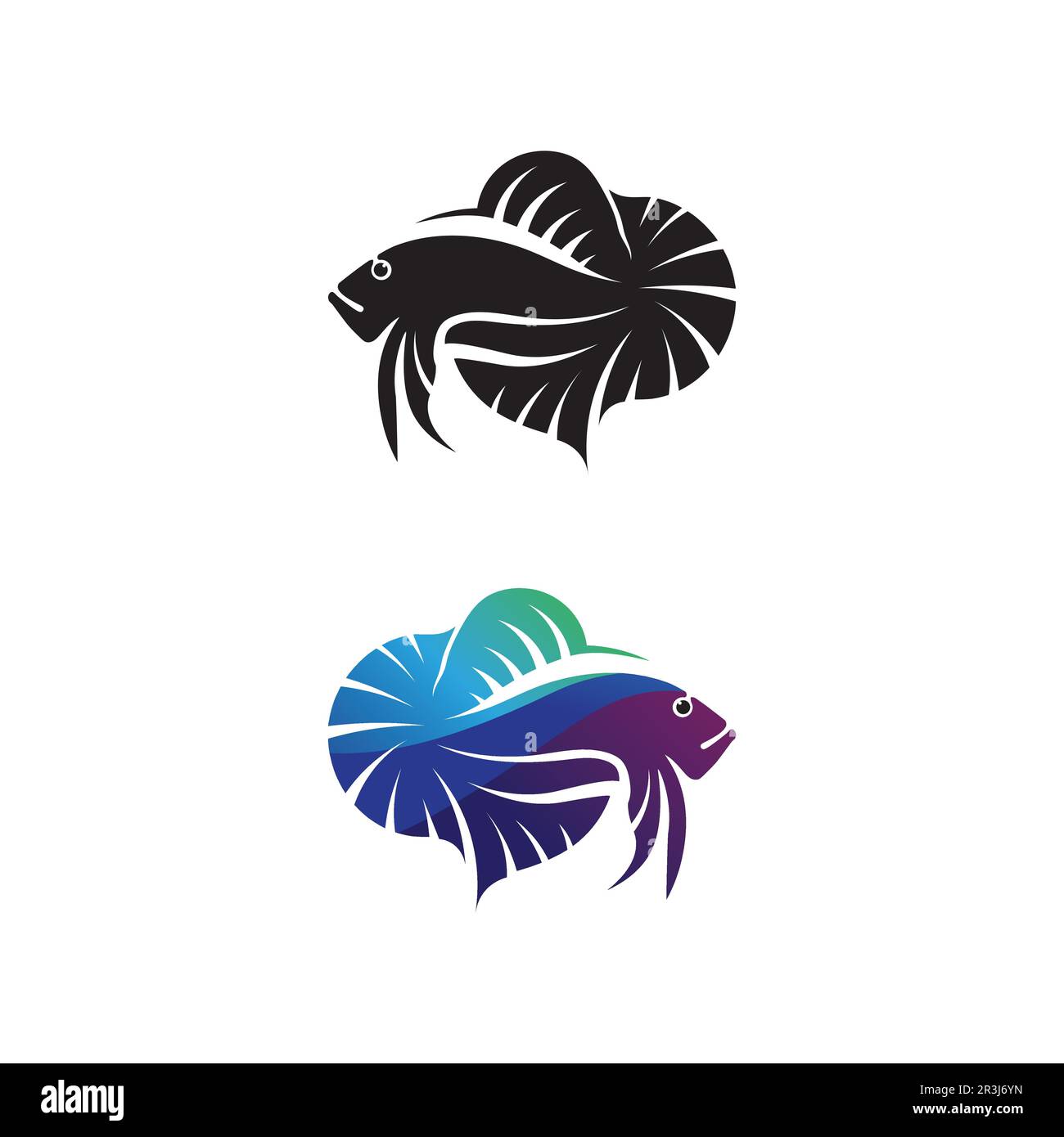 Fish animal aquatic logo beta fish design vector and illustration Stock