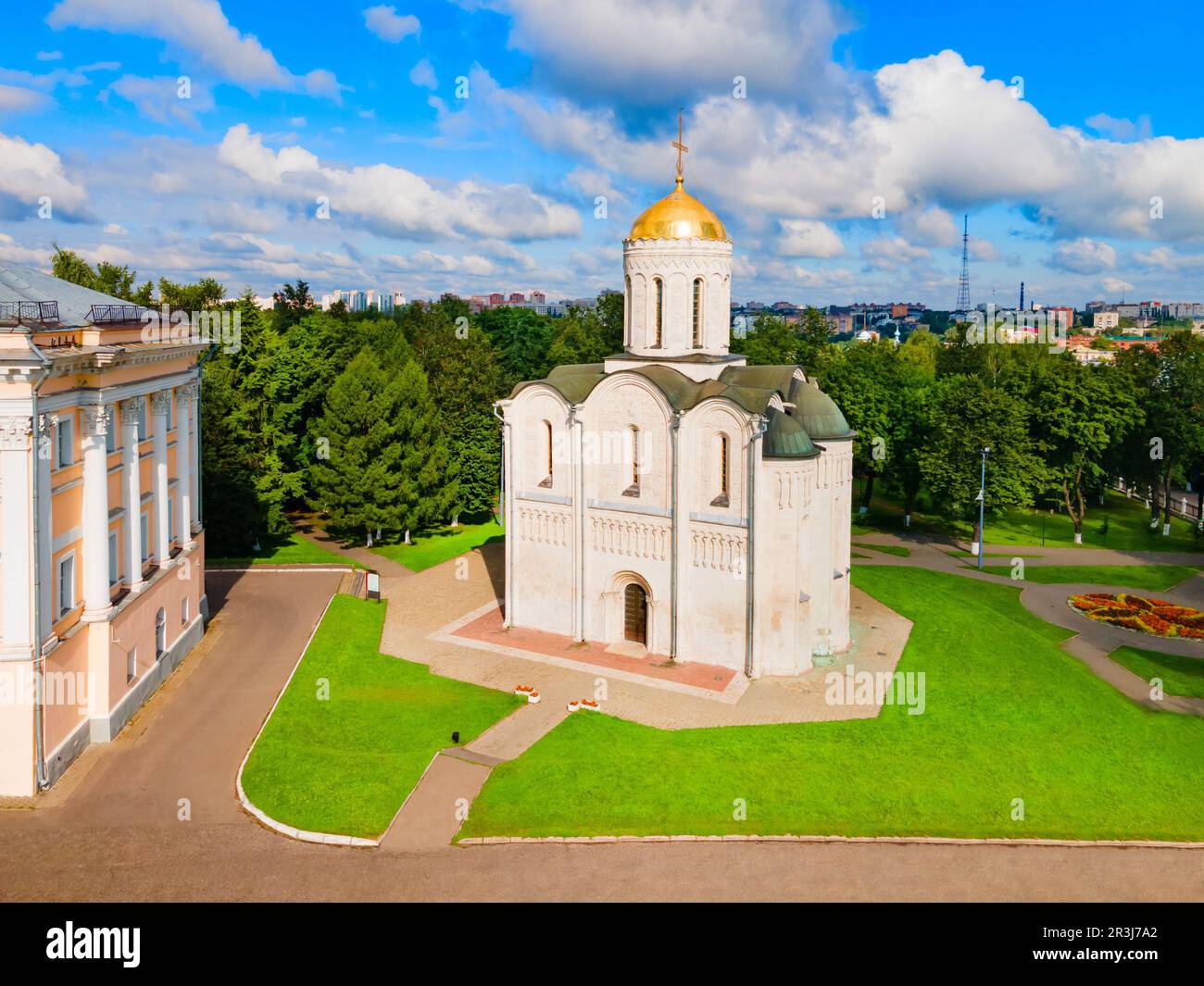 Saint Demetrius Cathedral aerial panoramic view in Vladimir city ...