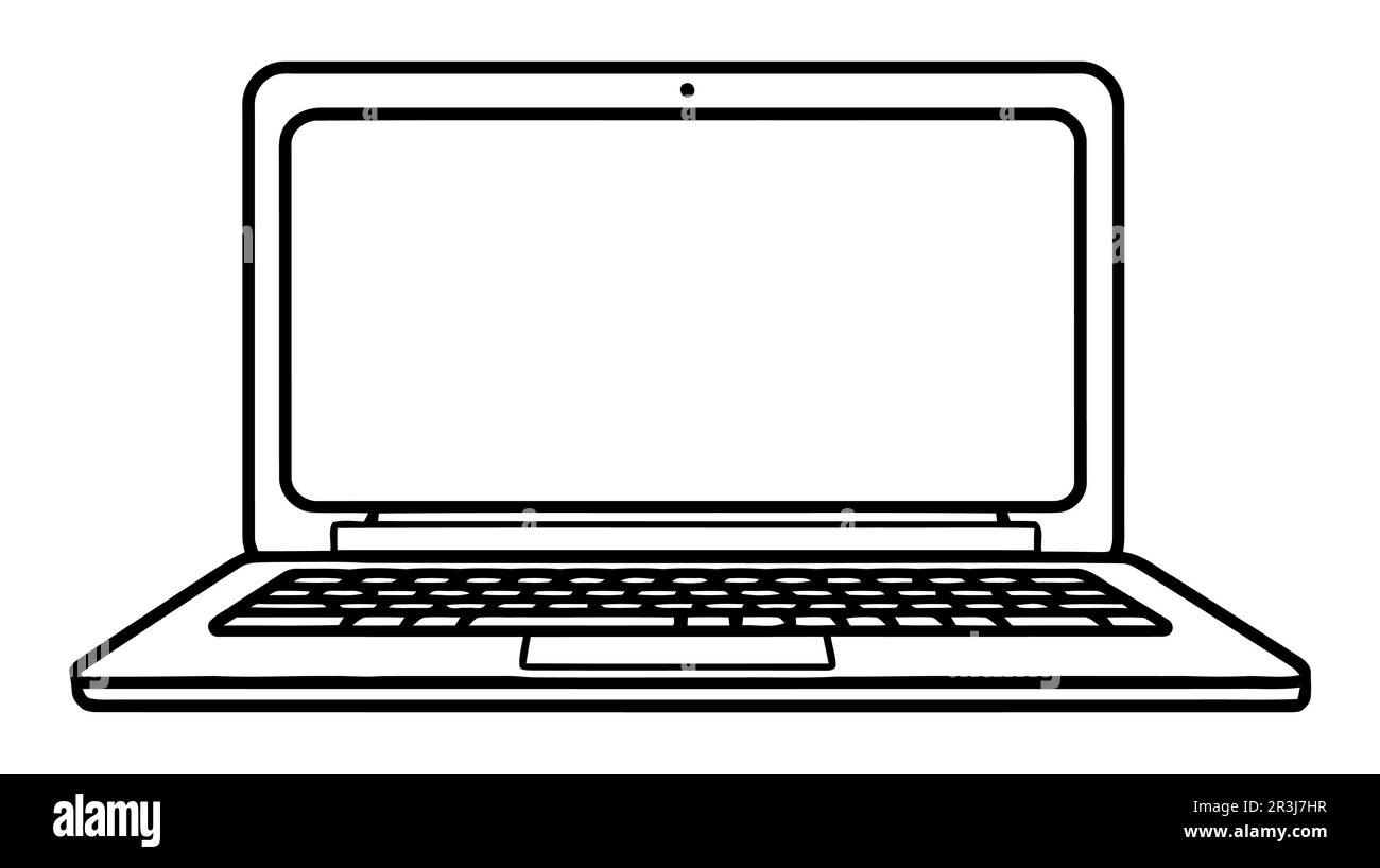 Laptop vector icon, logo, mockup isolated on white background Stock Vector