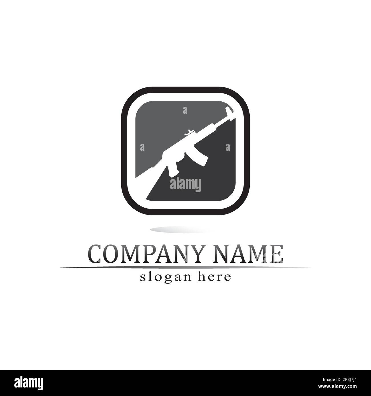 Gun logo and Army soldier sniper shot vector Design Illustration