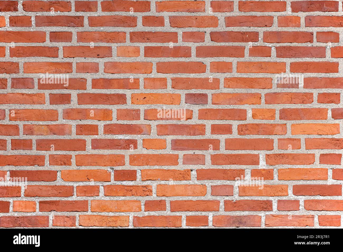 Background from a clean and regular red brick wall Stock Photo