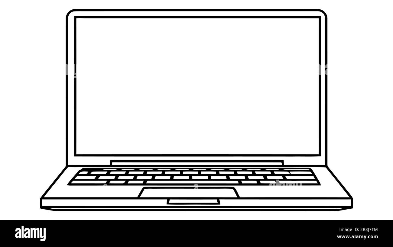 Laptop vector icon, logo, mockup isolated on white background Stock Vector