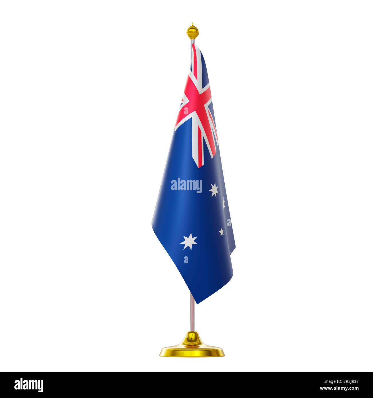 3d render of flag on pole for Australia countries summit and political meeting. Stock Photo