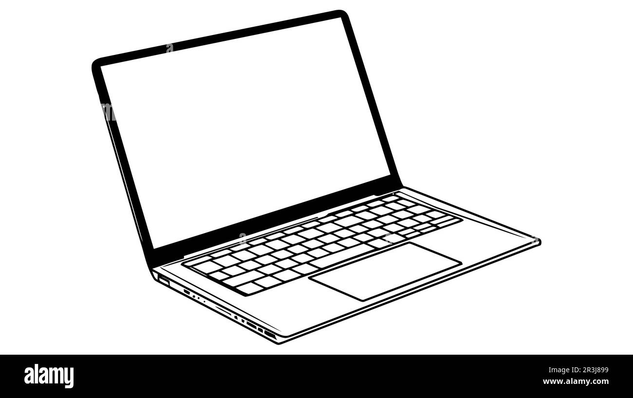 Laptop vector icon, logo, mockup isolated on white background Stock Vector