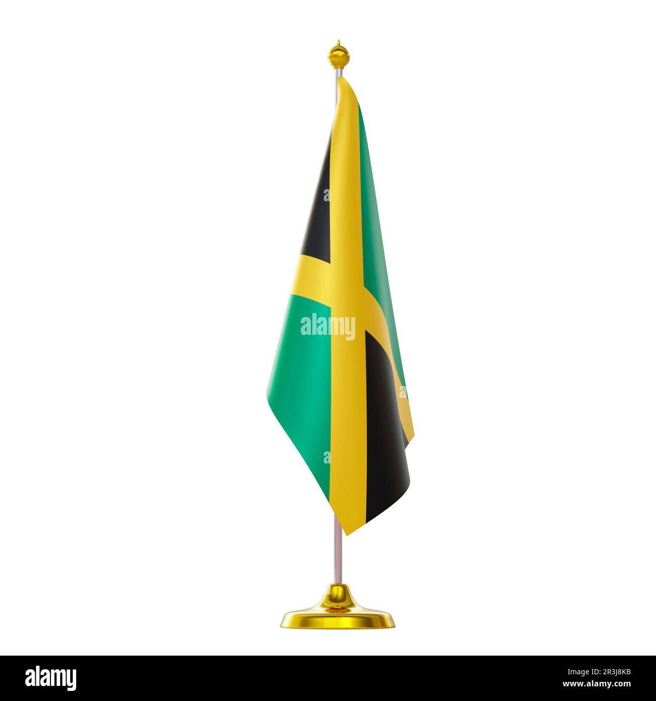 3d render of flag on pole for Jamaica countries summit and political
