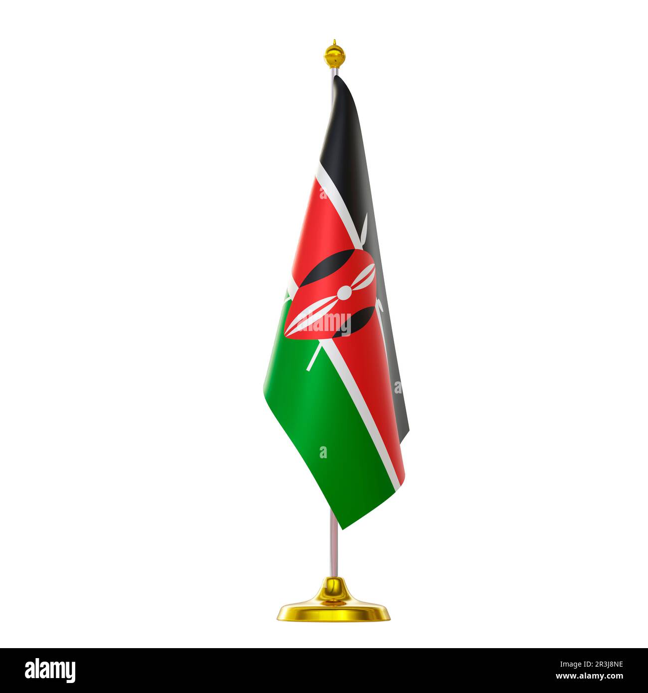 3d render of flag on pole for Kenya countries summit and political