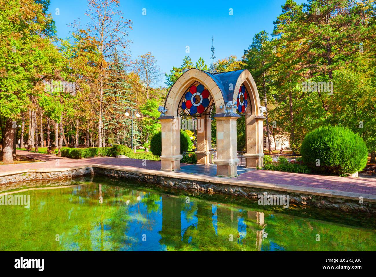 Glass pavilion in Kislovodsk National Park in Kislovodsk city, Russia Stock  Photo - Alamy