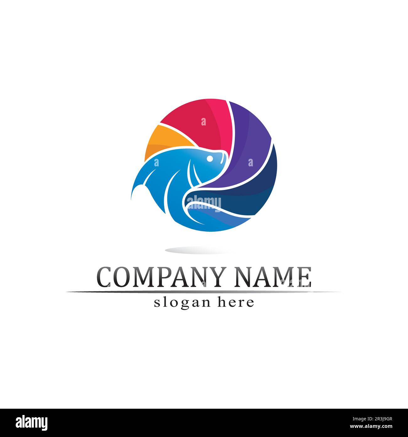 Fish animal aquatic logo beta fish design vector and illustration Stock Vector