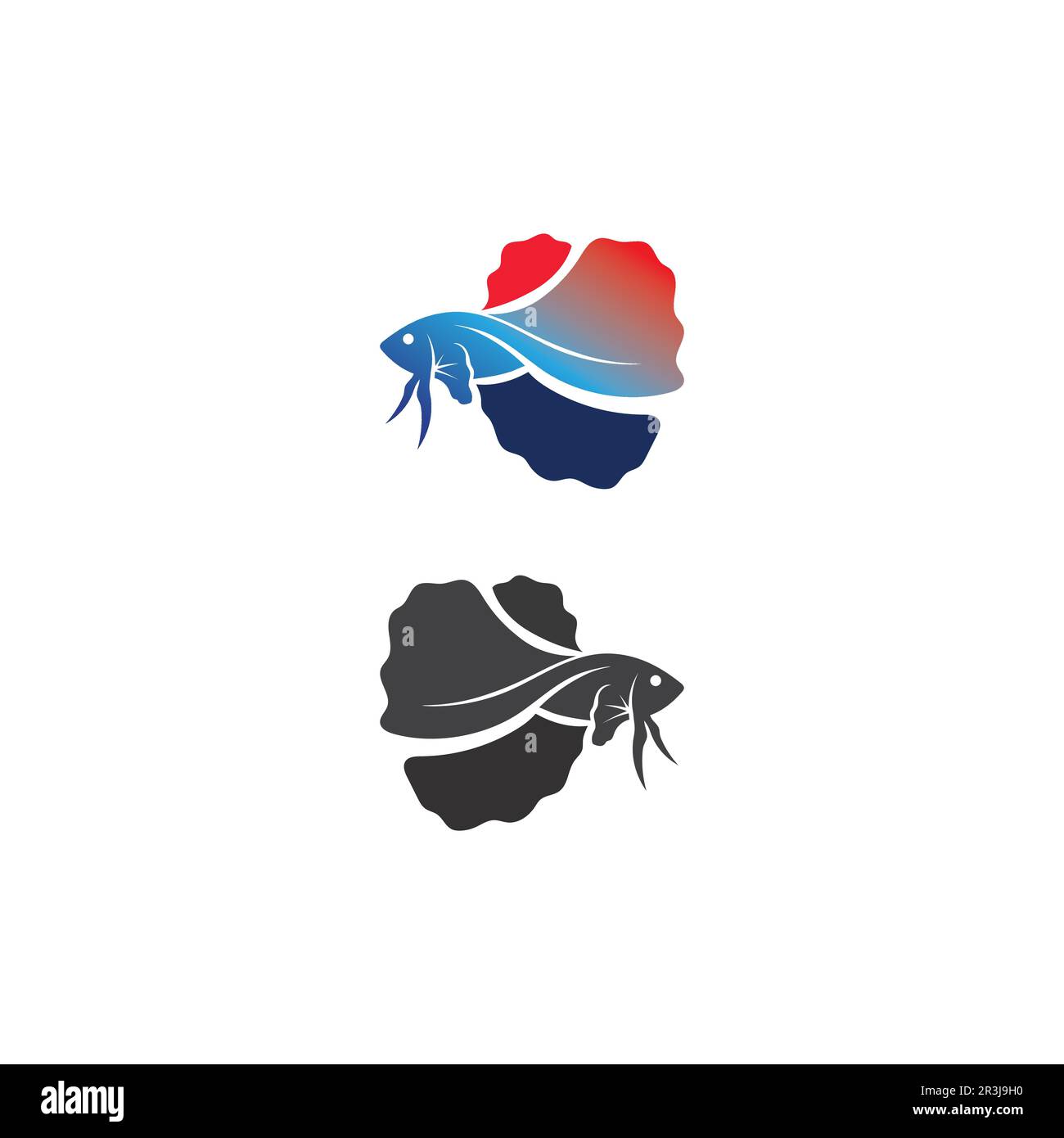 Fish animal aquatic logo beta fish design vector and illustration Stock Vector
