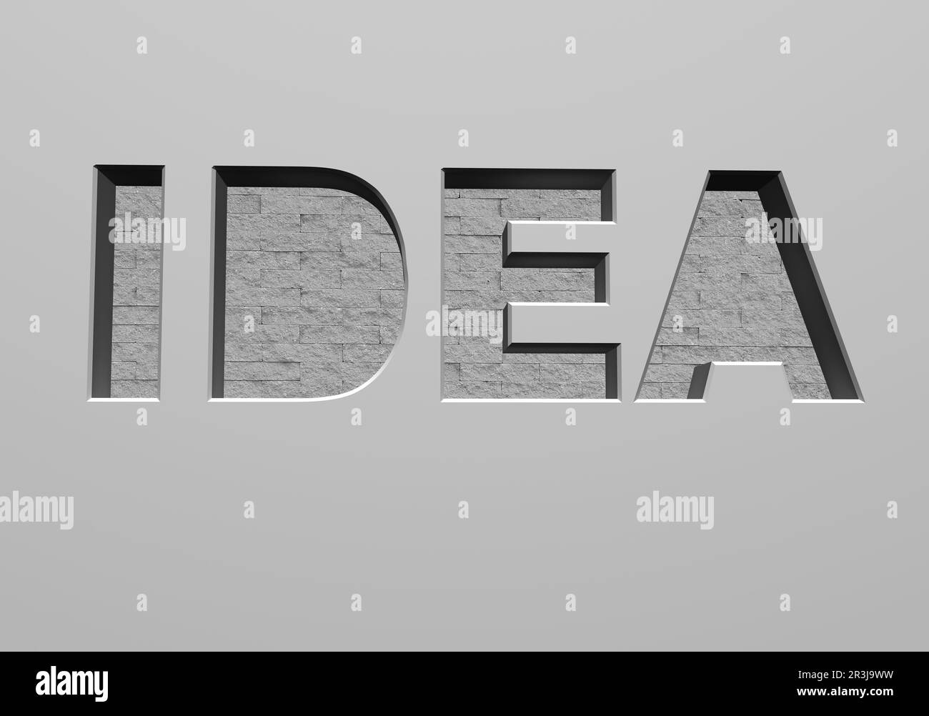 idea concept on a brick wall bacground Stock Photo Alamy