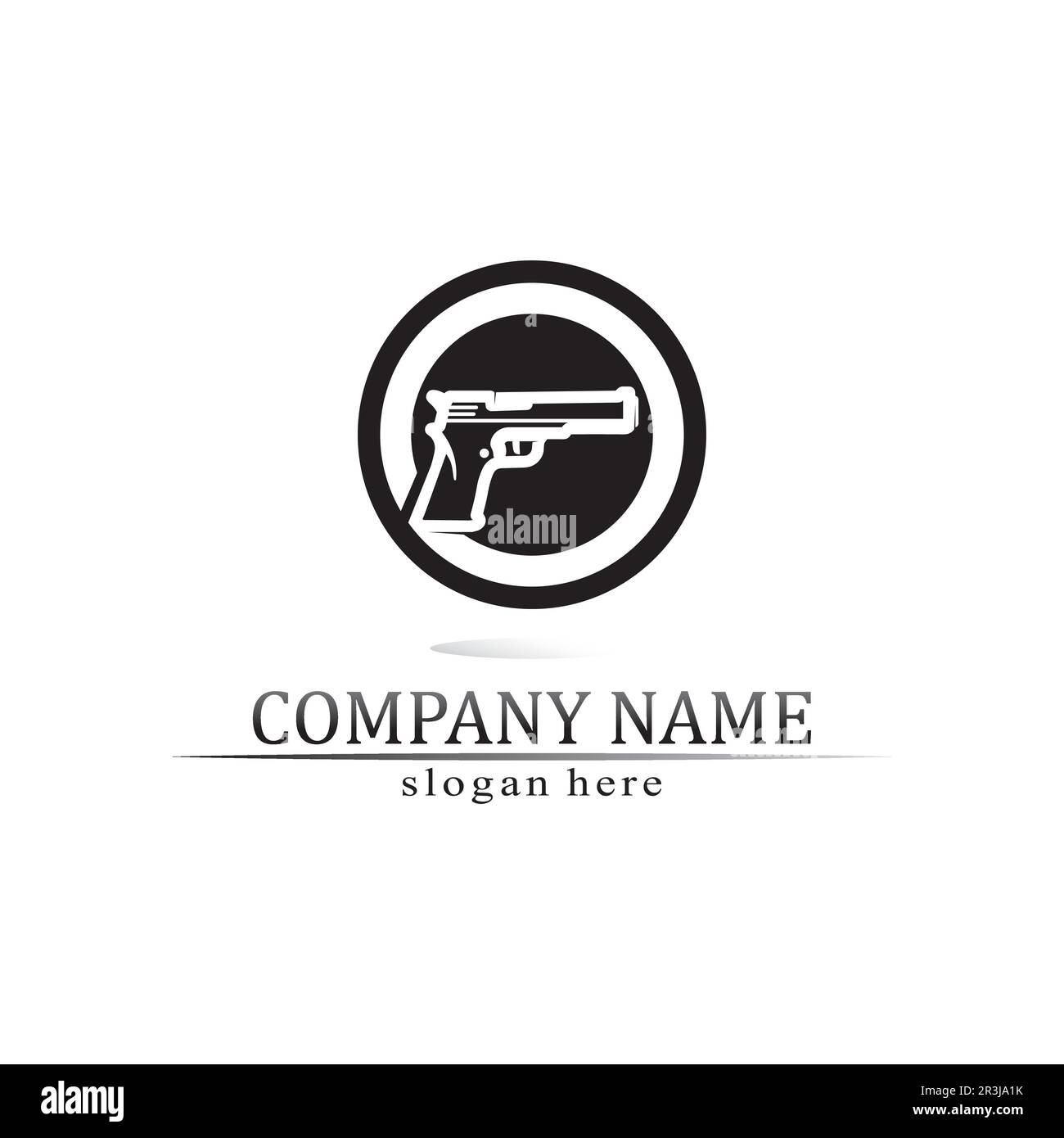 Gun logo and Army soldier sniper shot vector Design Illustration