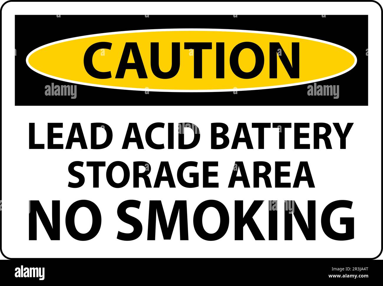Caution Sign Lead Acid Battery Storage Area, No Smoking Stock Vector