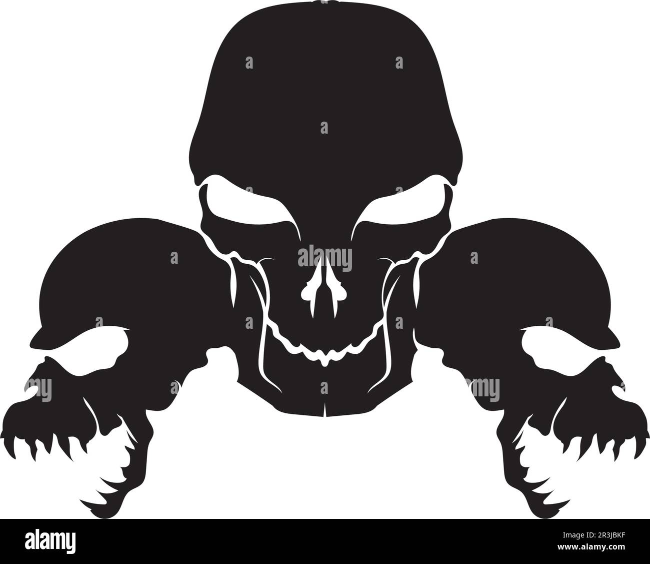 Crossbones death skull, danger or poison flat icon for apps and ...