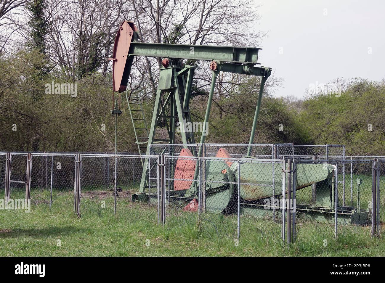 Oil field plant at the Kuehkopf Stock Photo Alamy