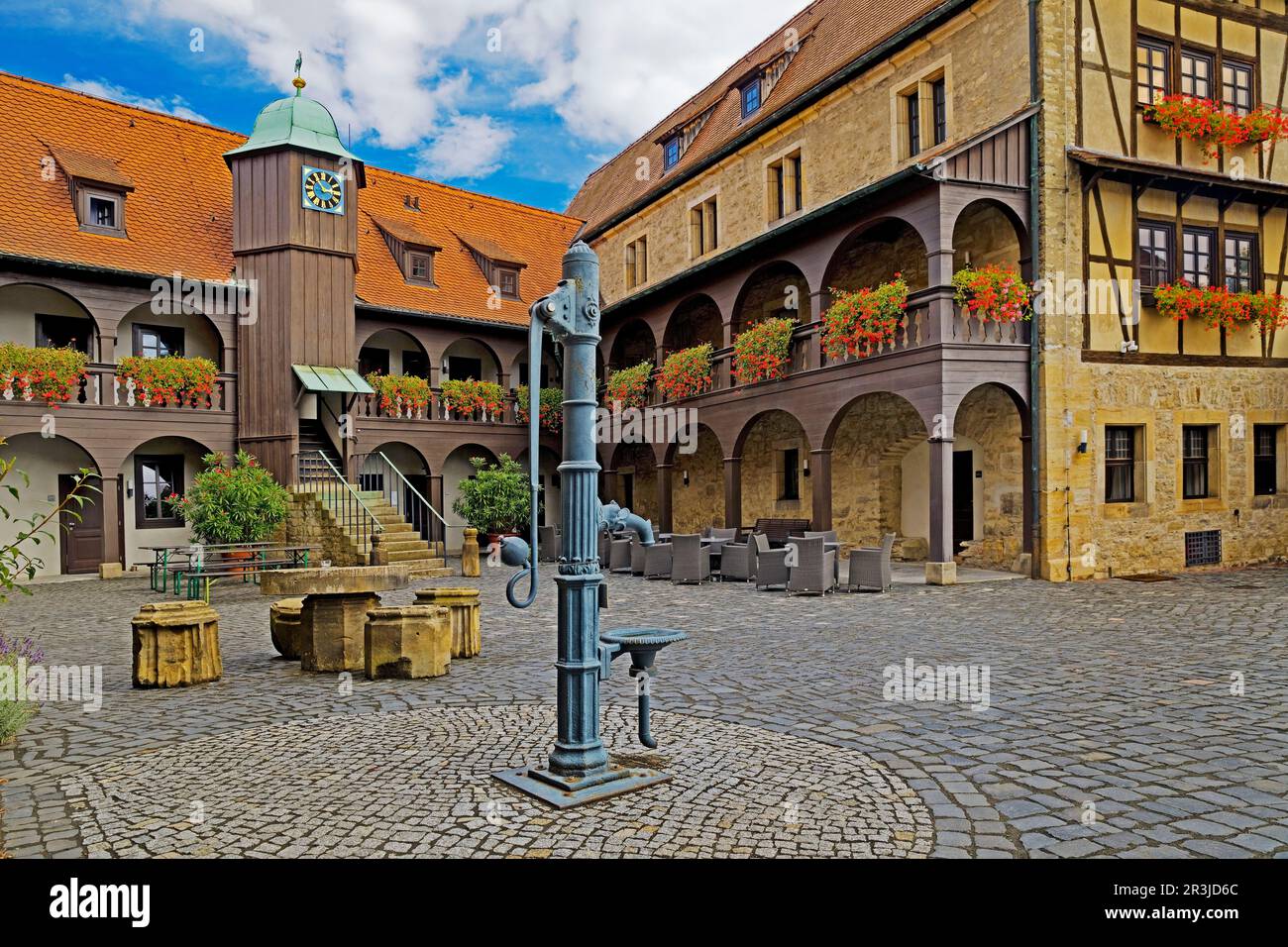 Portico house in the Augustinian monastery where Martin Luther lived, Erfurt, Germany, Europe Stock Photo