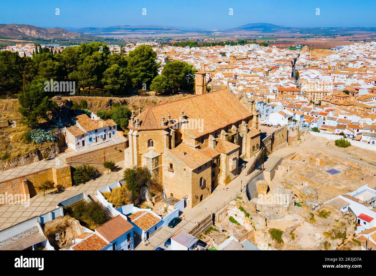 Lua Mayer Royal Collegiate Church of Santa Maria la Mayor aerial panoramic view ...