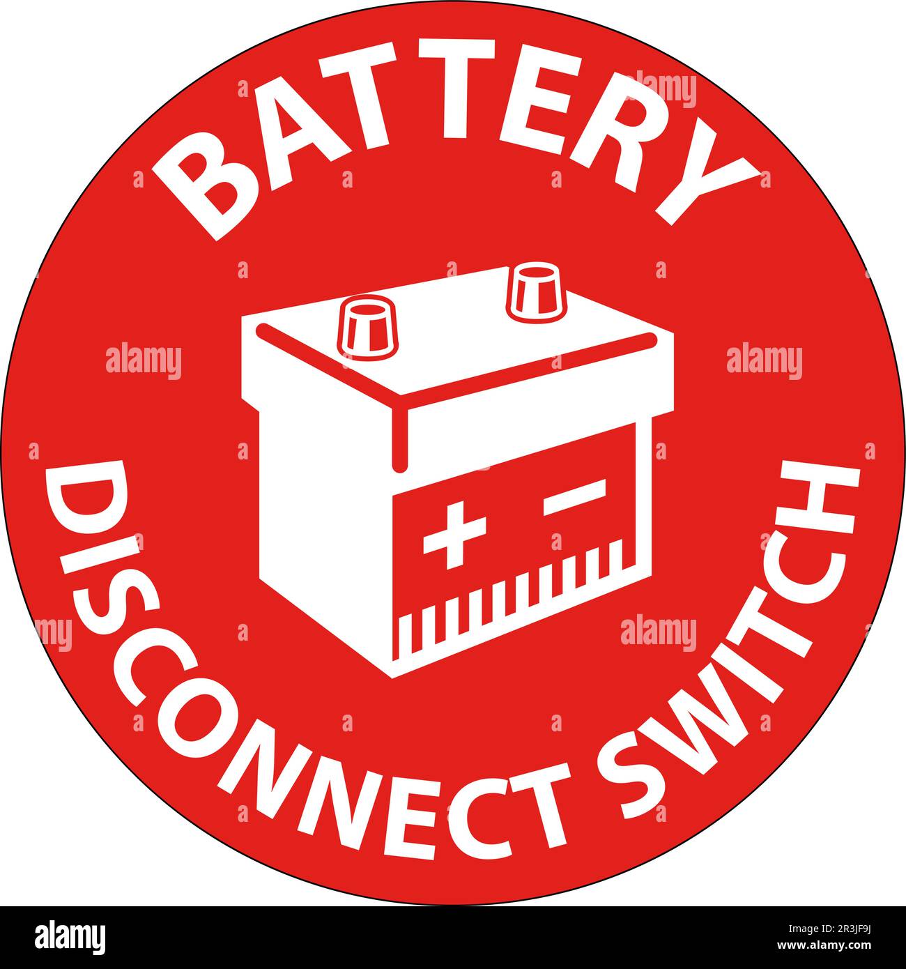 Battery Disconnect Switch Sign On White Background Stock Vector Image ...