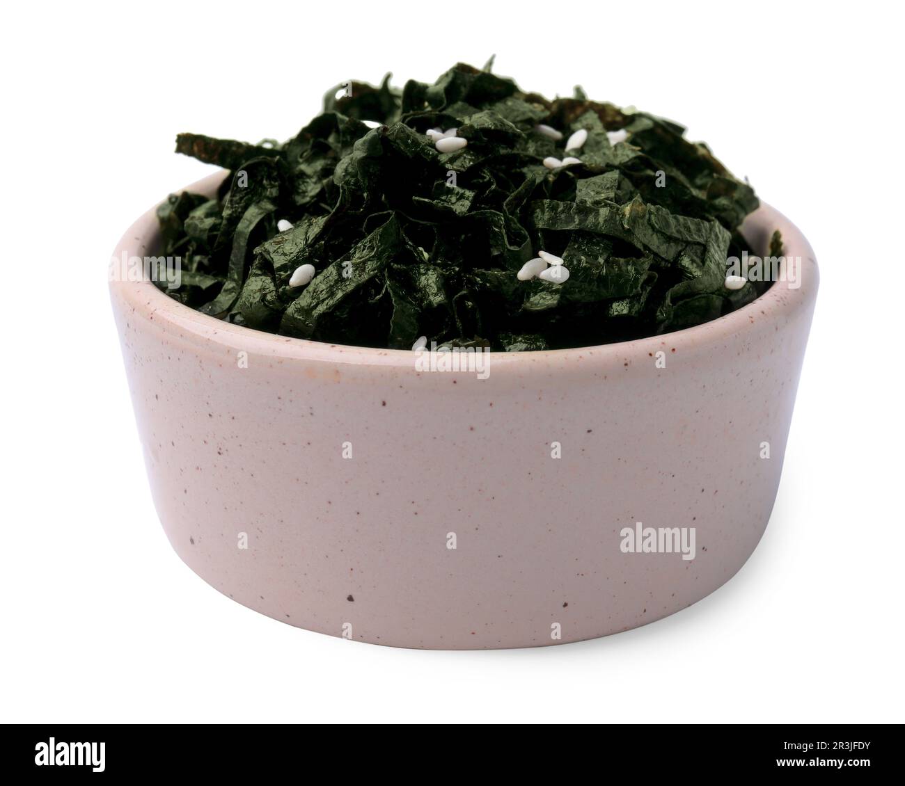 Chopped nori sheets with sesame isolated on white Stock Photo Alamy