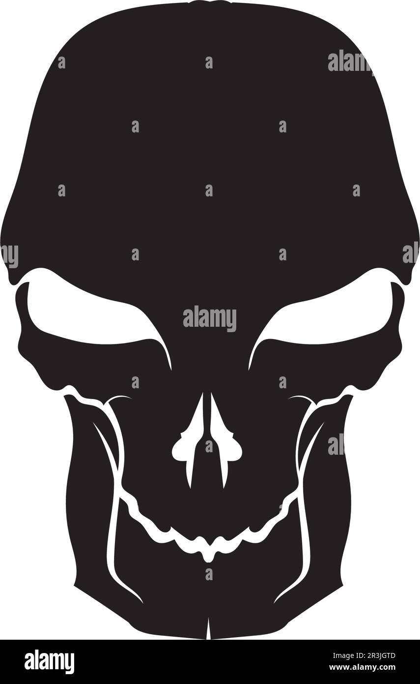 Crossbones death skull, danger or poison flat icon for apps and ...