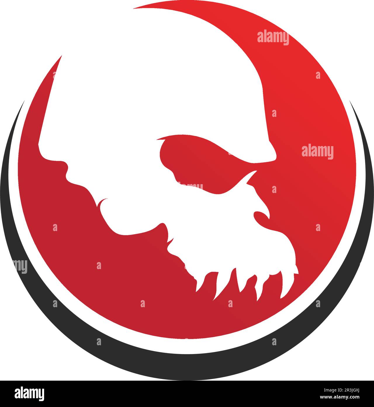Crossbones death skull, danger or poison flat icon for apps and ...