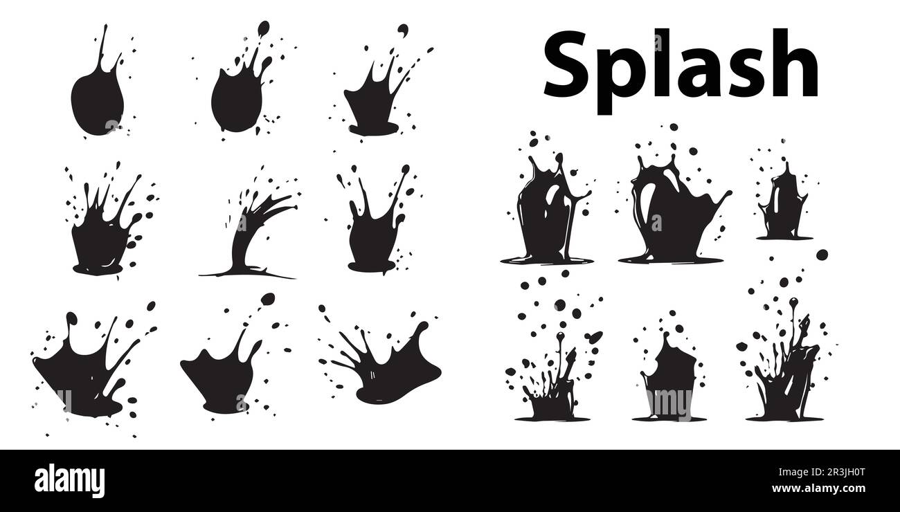 White background with splashes silhouette vector. Stock Vector