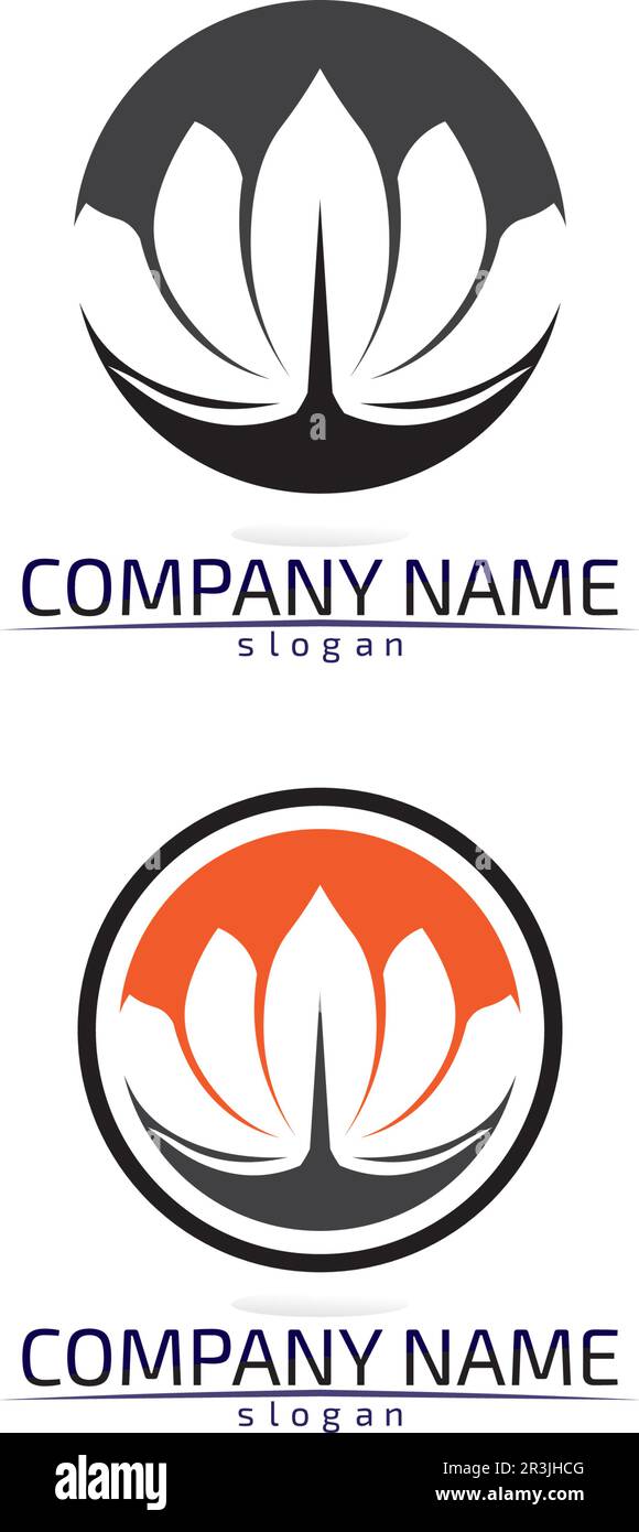 Stylized lotus flower icon vector background design logo Stock Vector ...