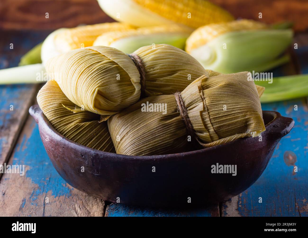Latin American food. Traditional homemade humitas of corn Stock Photo