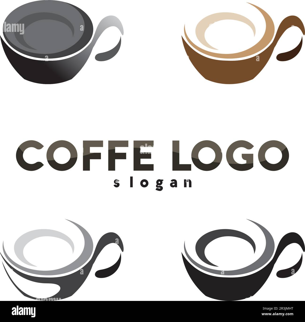 Coffee cup Logo Template vector icon design and coffe black Stock Vector