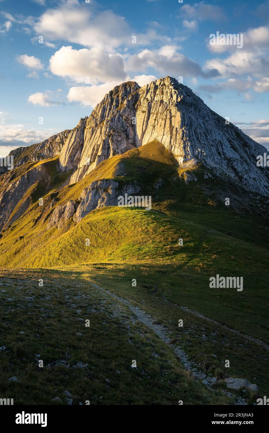 Hiking path to Mountain Predigstein near Seefeld in tyrol Stock Photo
