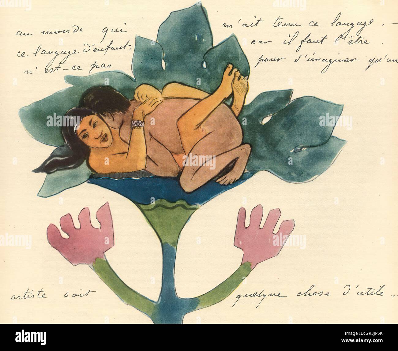 Paul Gauguin, Watecolor Drawing Stock Photo