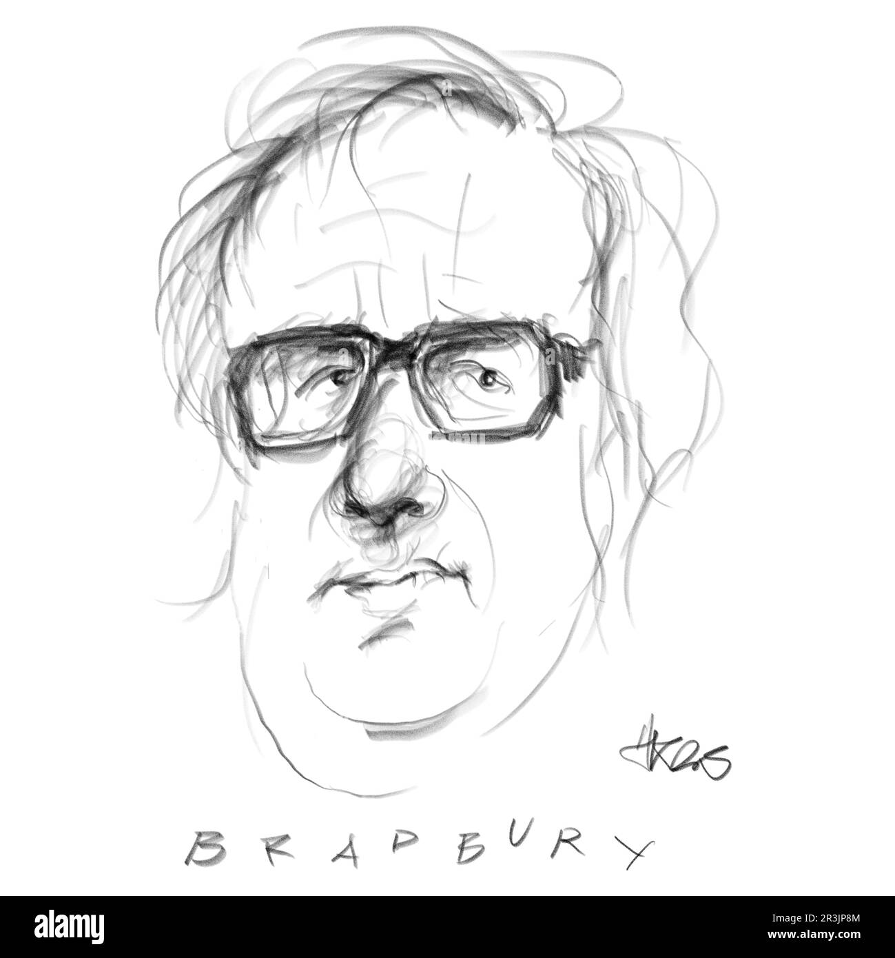 Portrait of the Author Ray Bradbury Stock Photo