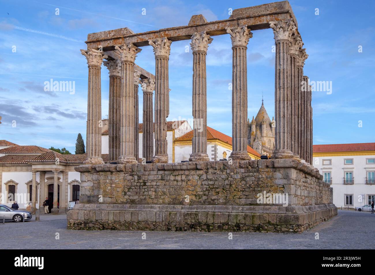 Templo romano de Évora, Templo de Diana, siglo I a.c., Évora, Alentejo, Portugal. Stock Photo