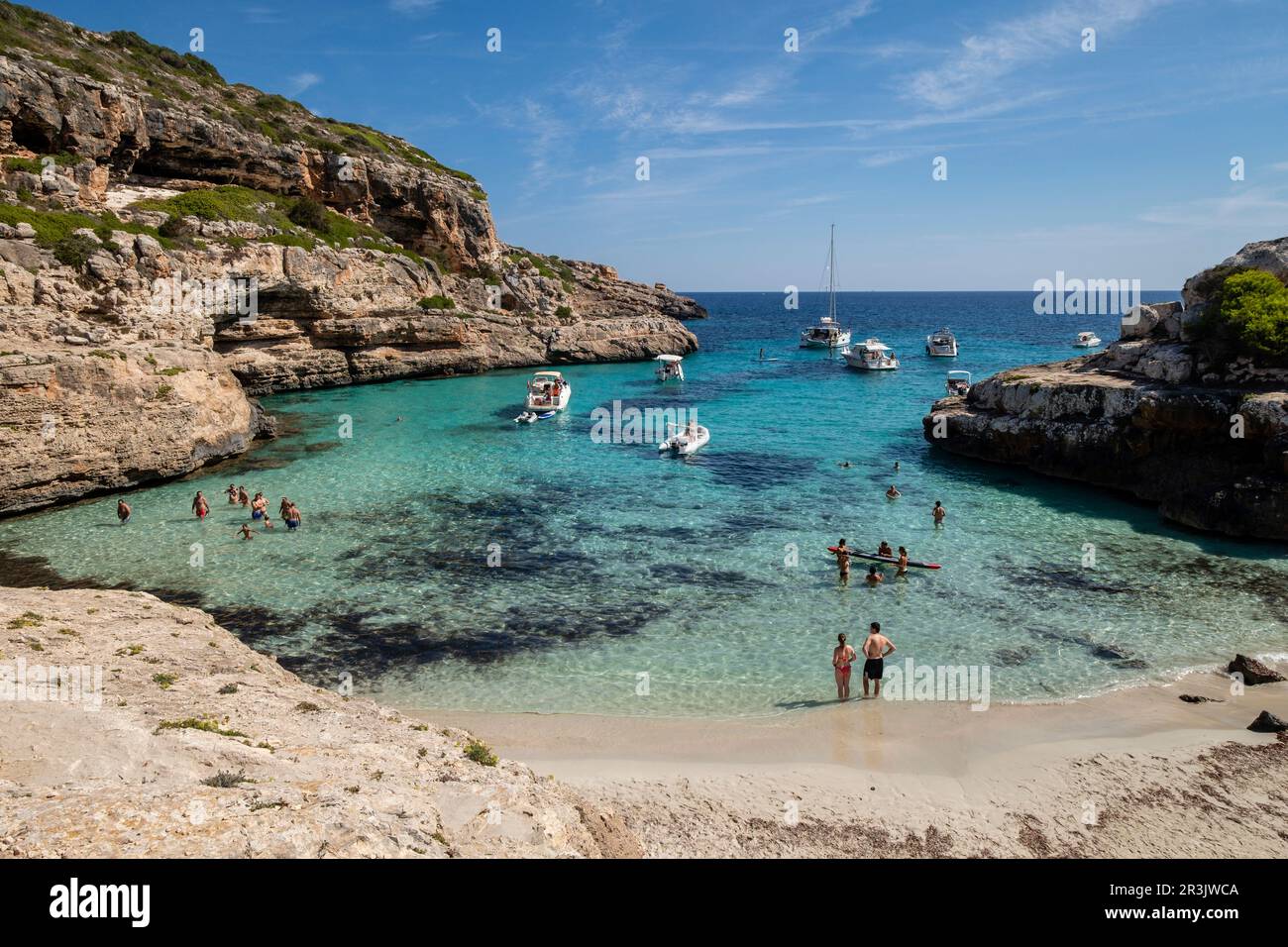 Caló des Marmols, Santany, Mallorca, balearic islands, Spain. Stock Photo
