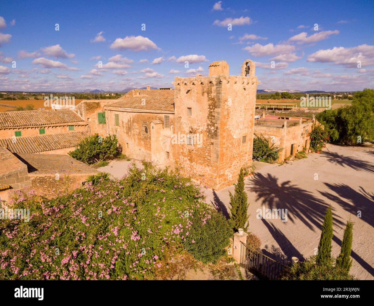 Son Catlar, antigua possessió fortificada, termino de Campos, Mallorca, balearic islands, Spain. Stock Photo