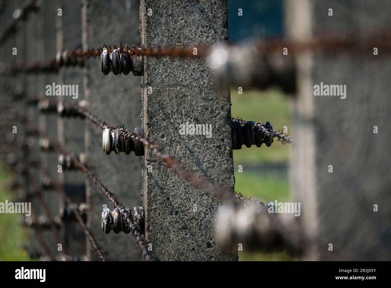 alambrada, campo de concentracion de Auschwitz-Birkenau, museo estatal, Oswiecim, Polonia, eastern europe. Stock Photo