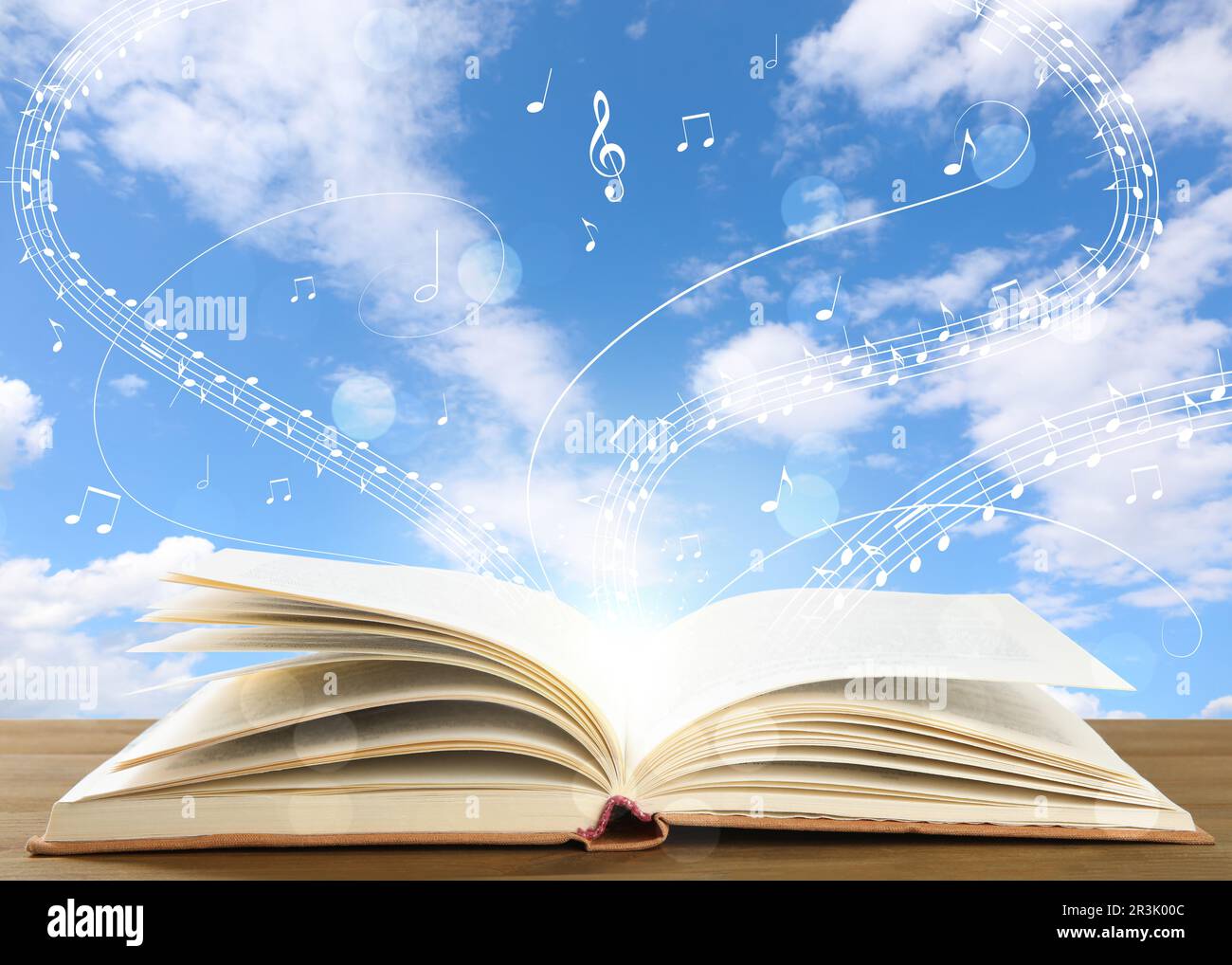 Musical notes flying instrument play hi-res stock photography and ...