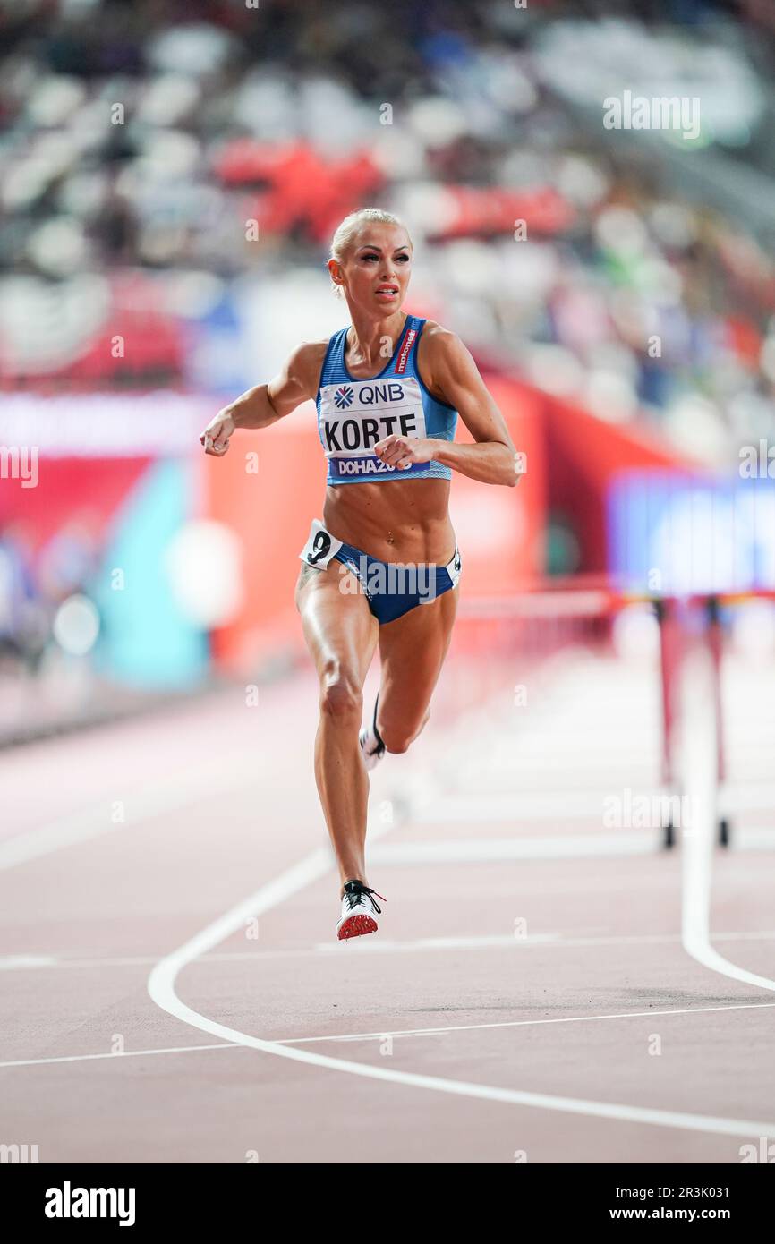 Annimari Korte Running The 100m Hurdles At The 2019 World Athletics annimari-korte-running-the-100m-hurdles-at-the-2019-world-athletics