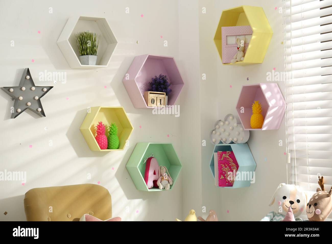 Hexagon 2024 shelves nursery