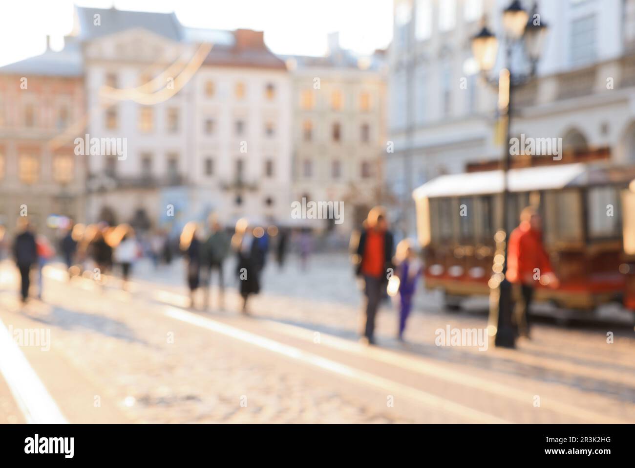 Blurred scene people walking tram hi-res stock photography and images ...