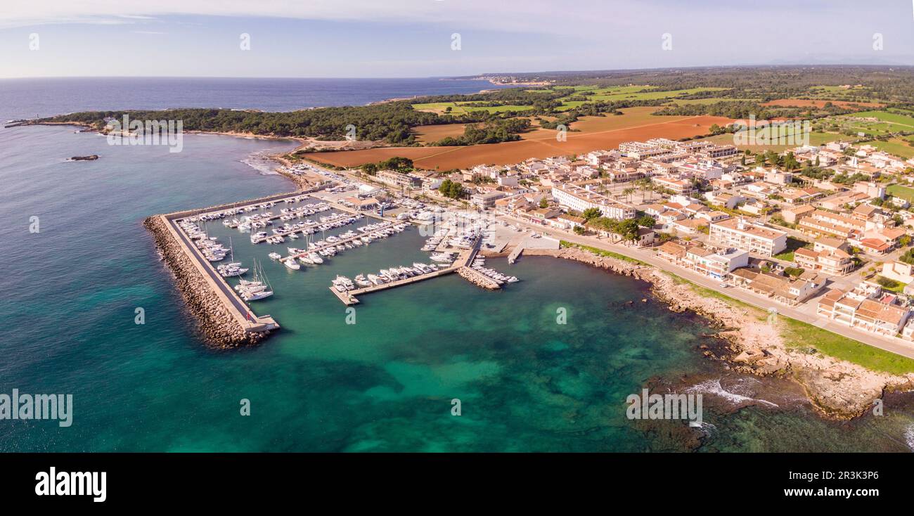 puerto deportivo S Estanyol, Llucmajor, Mallorca, balearic islands, Spain. Stock Photo
