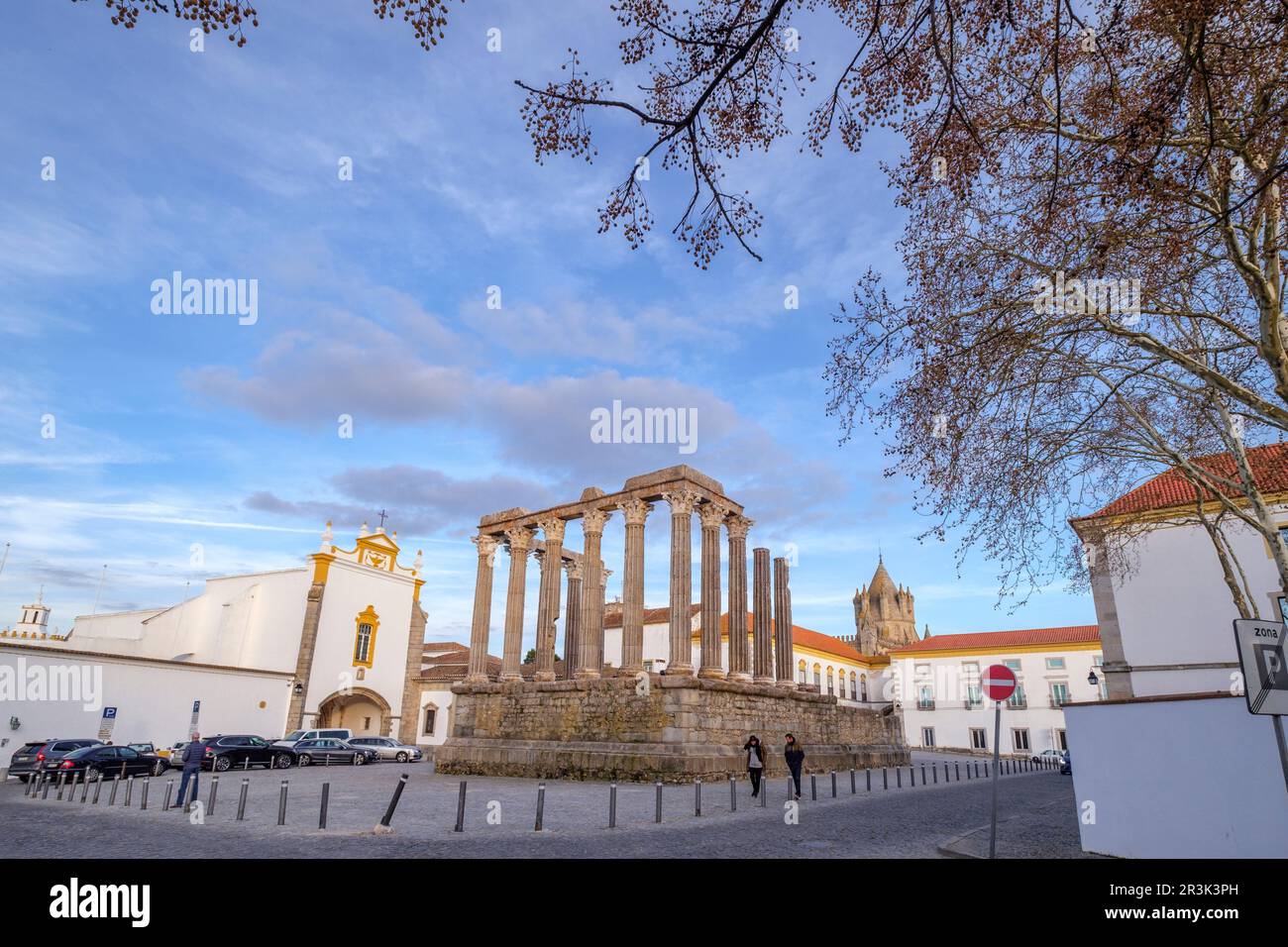 Templo romano de Évora, Templo de Diana, siglo I a.c., Évora, Alentejo, Portugal. Stock Photo