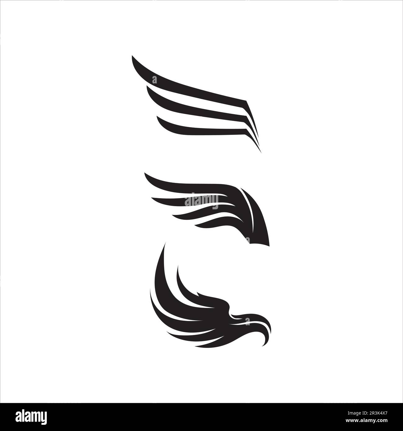 Black wing logo symbol for a professional designer Stock Vector