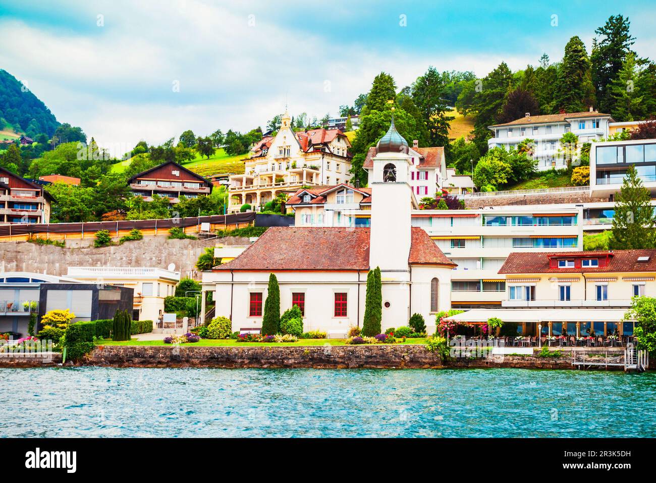 Beauty houses in Weggis. Weggis is a town on the northern shore of