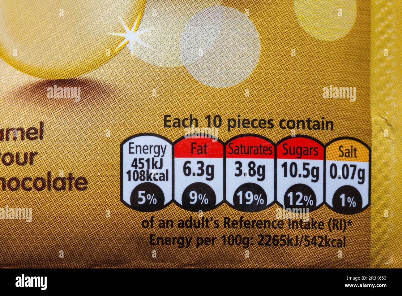 Nestle milkybar gold caramel flavour white chocolate hires stock