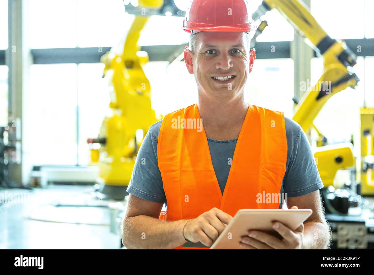 Industrial Robots Engineering Stock Photo