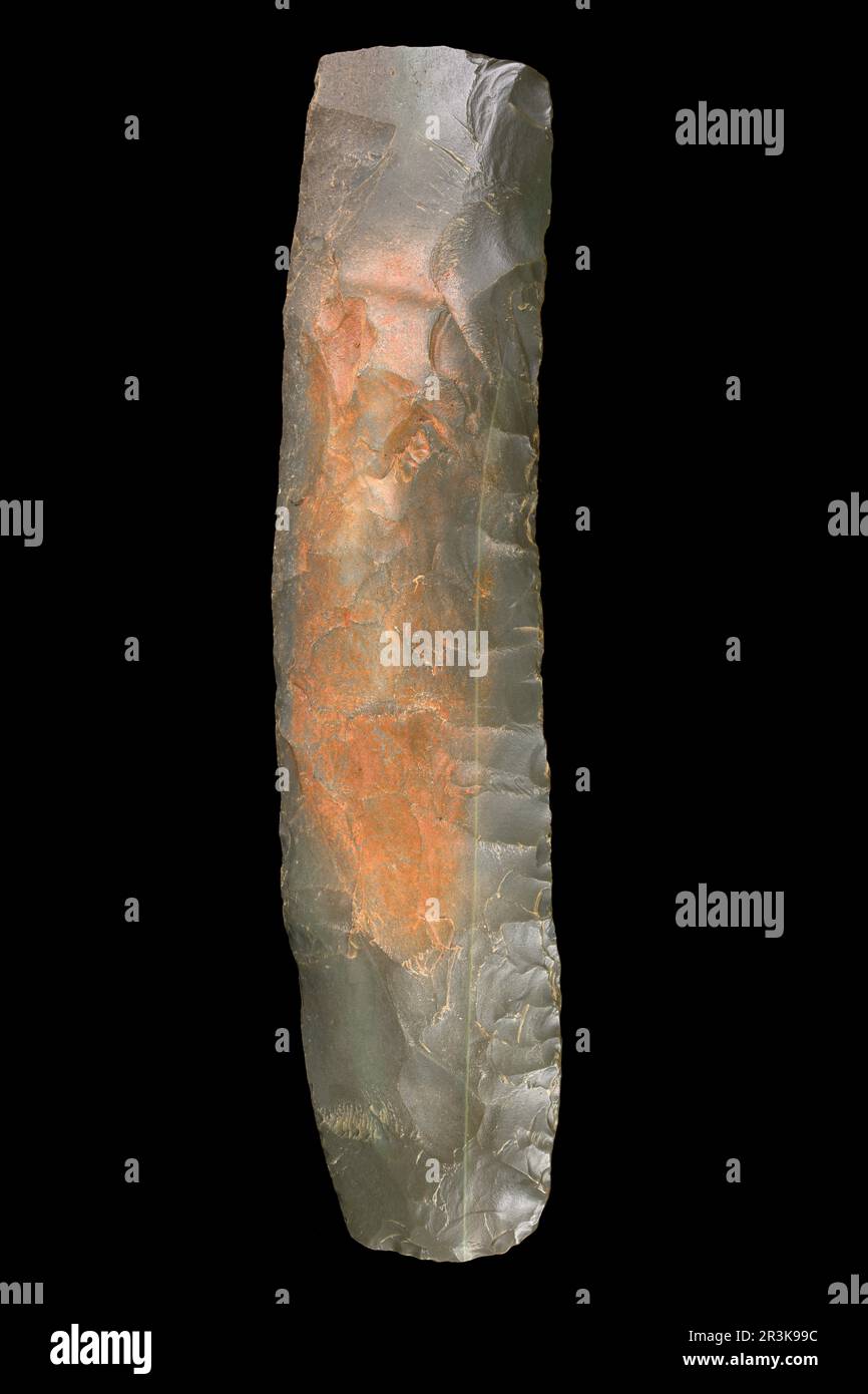 Two-edged curve gouge in green jasper. mali. Neolithic. 16.2cm Stock ...