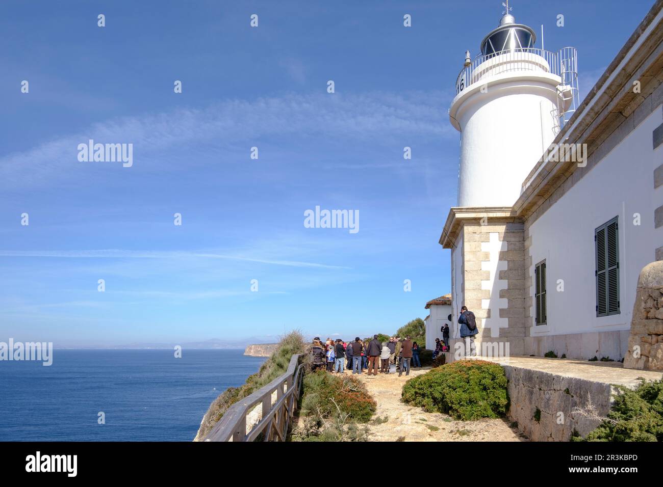 visita guiada al faro de Cabo Blanco, Llucmajor, Mallorca, balearic islands, Spain. Stock Photo