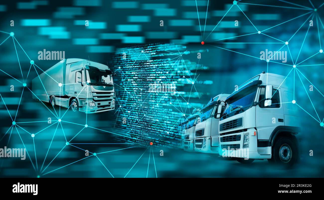 Digital transportation by automating the processes of freight forwarders Stock Photo