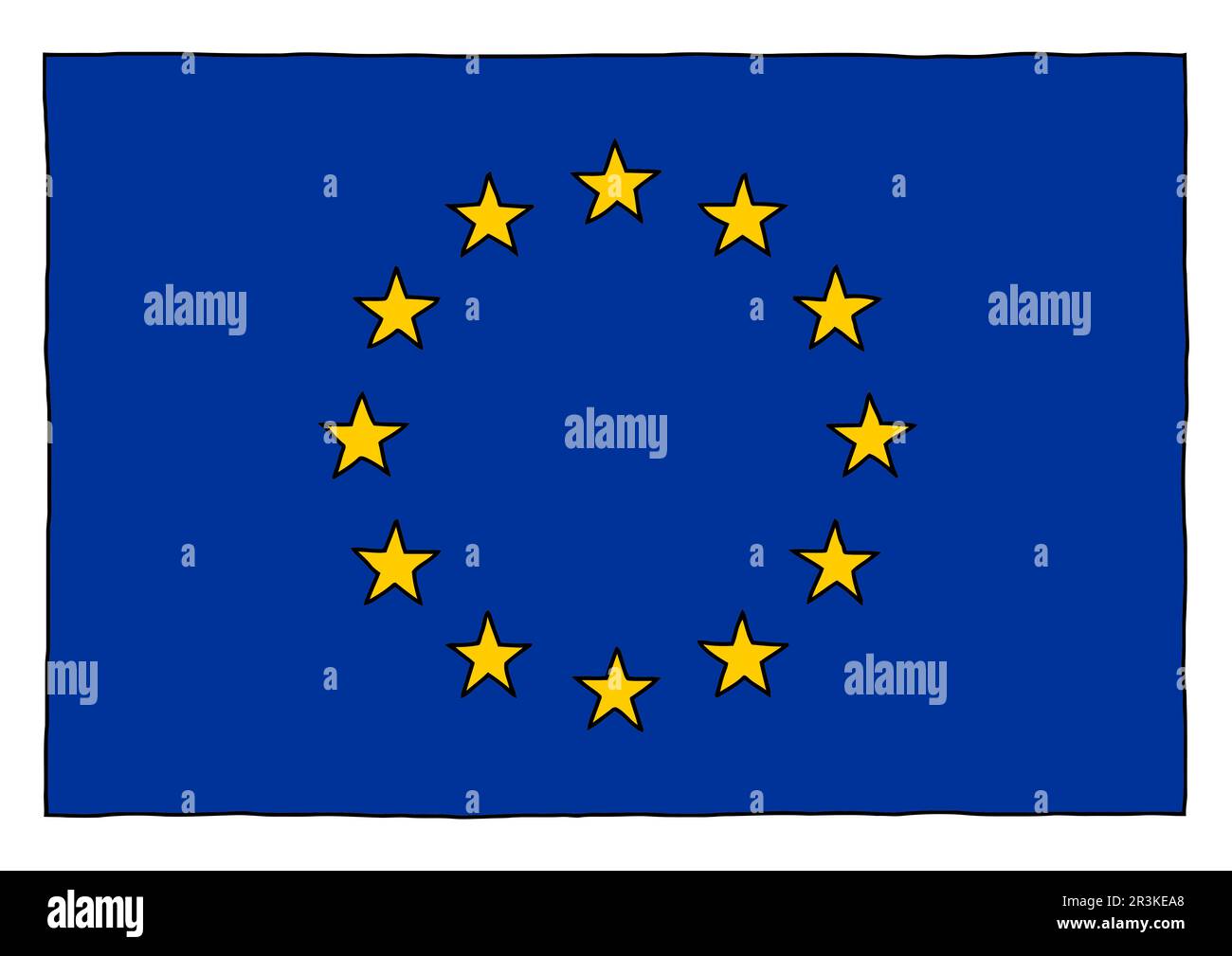 Hand drawn flag of the European Union EU Stock Photo - Alamy