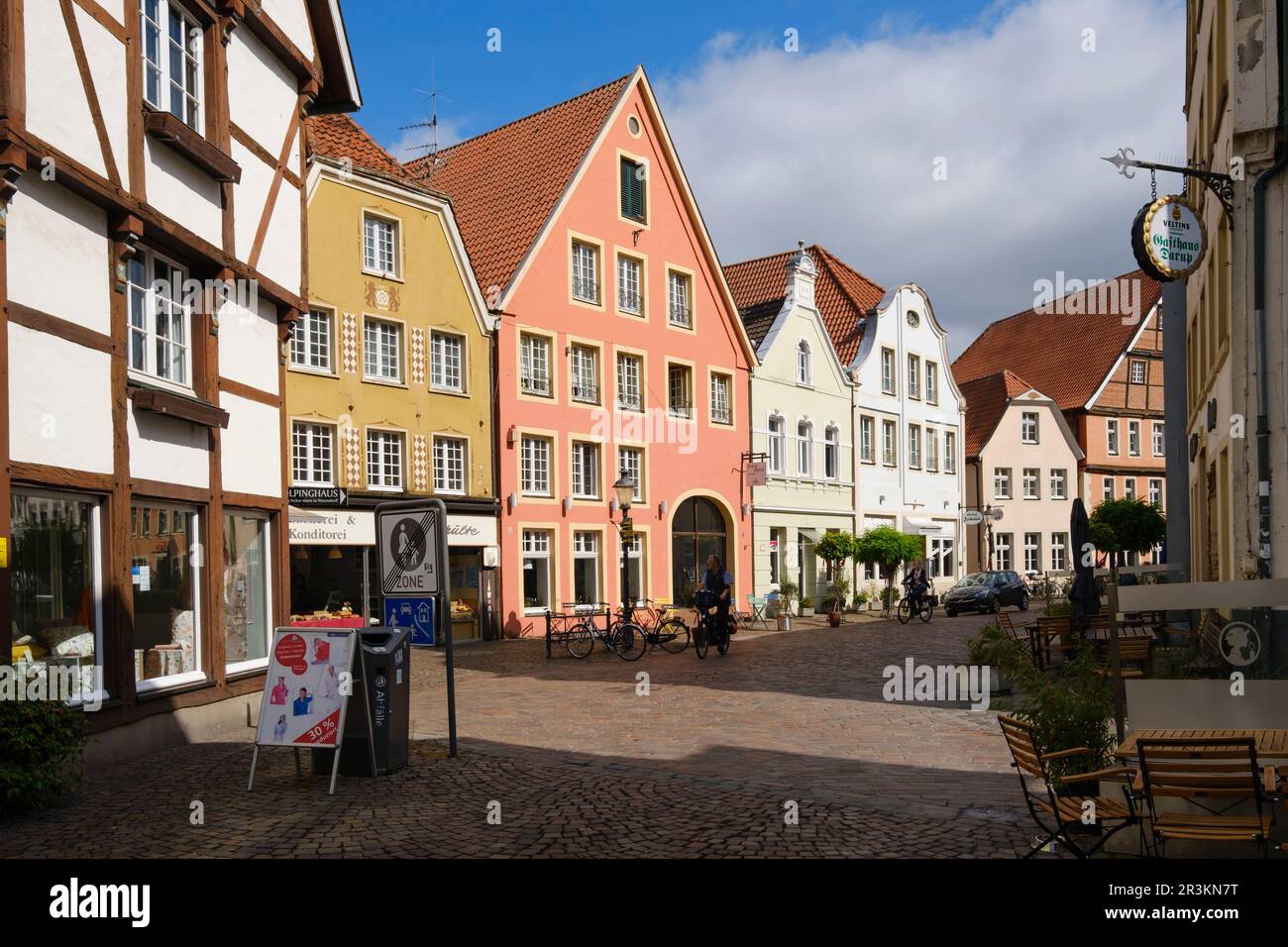 Historic building at the market place of Warendorf Stock Photo
